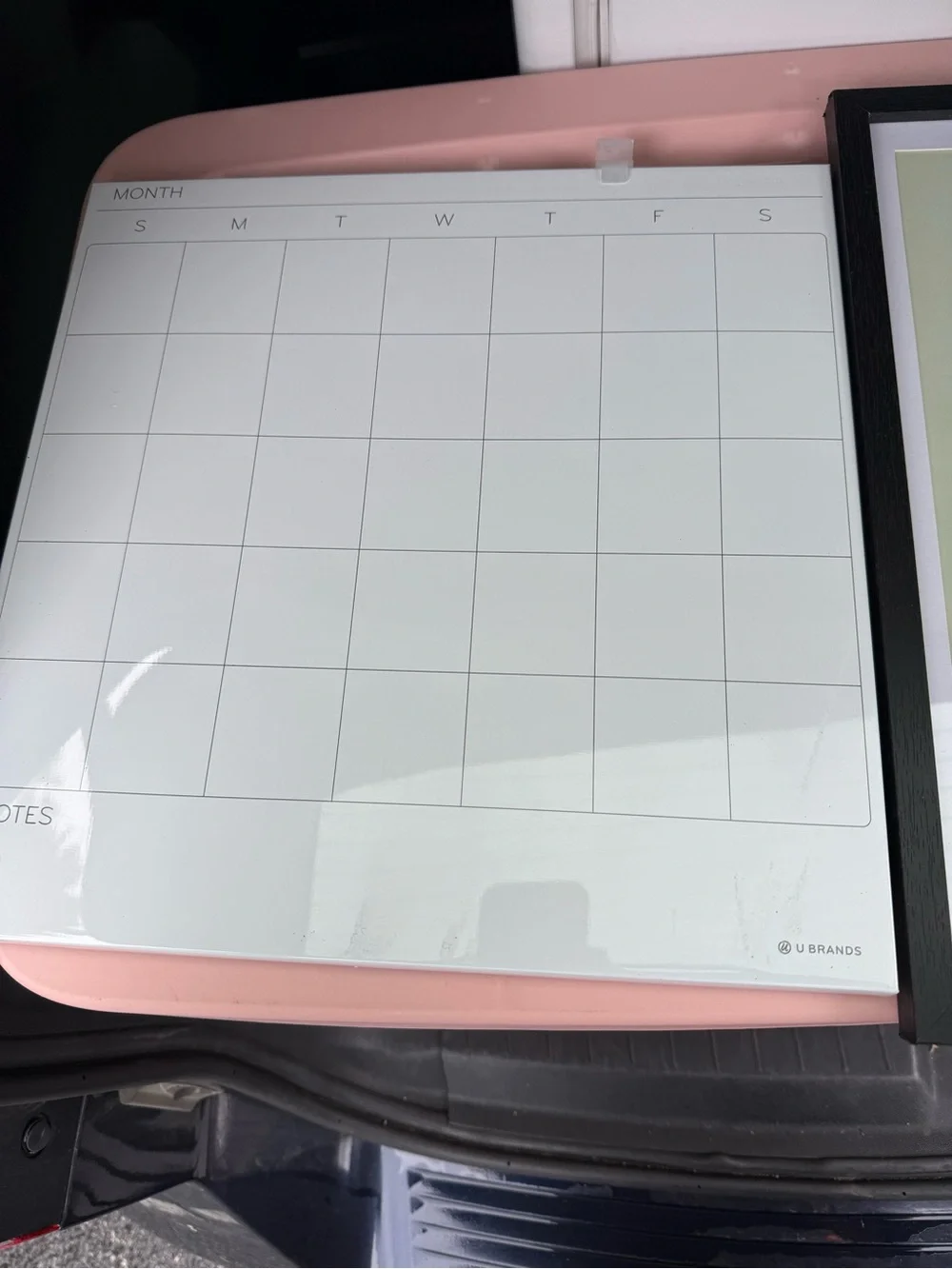 Pink Monthly Dry Erase Calendar